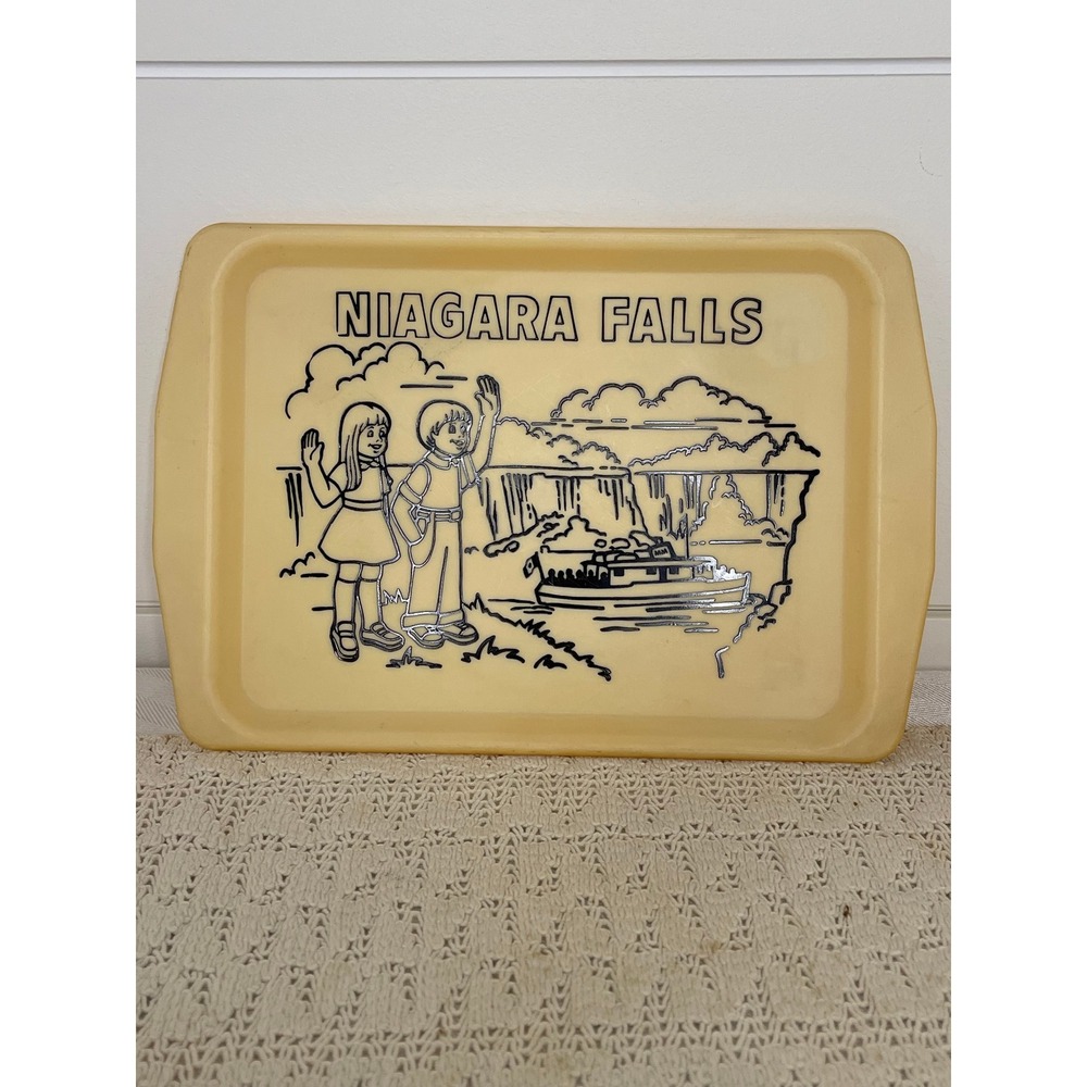 Vintage Niagara Falls Souvenir Tray Whirley Industries Plastic Cream  Decor